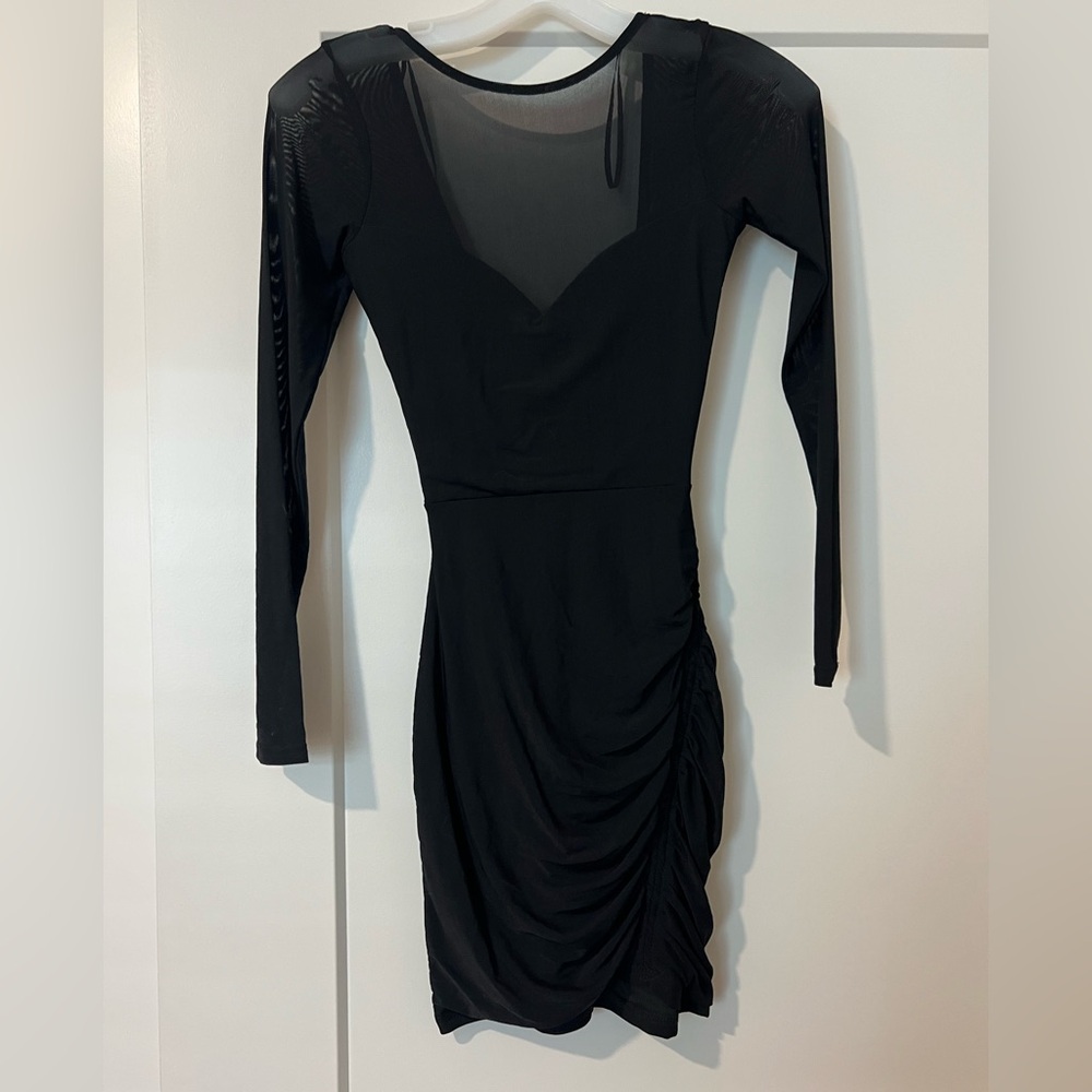 Windsor Black Mesh Mini Dress